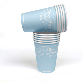 Pale Blue Lovely Lace  - paper cups